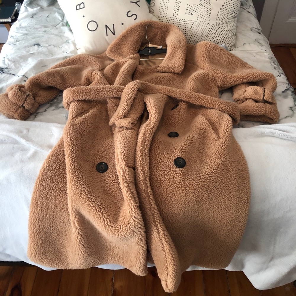 Nasty gal long teddy coat